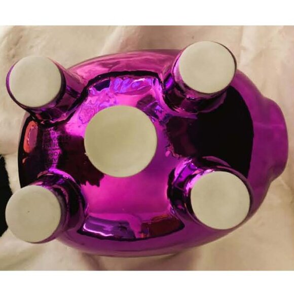 LAVENDER METALLIC GENUINE GLASS PIGGY BANK - Picture 4 of 5